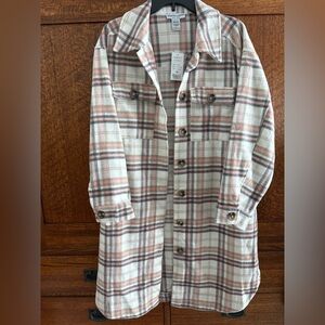 Plaid Button-Up Long shacket